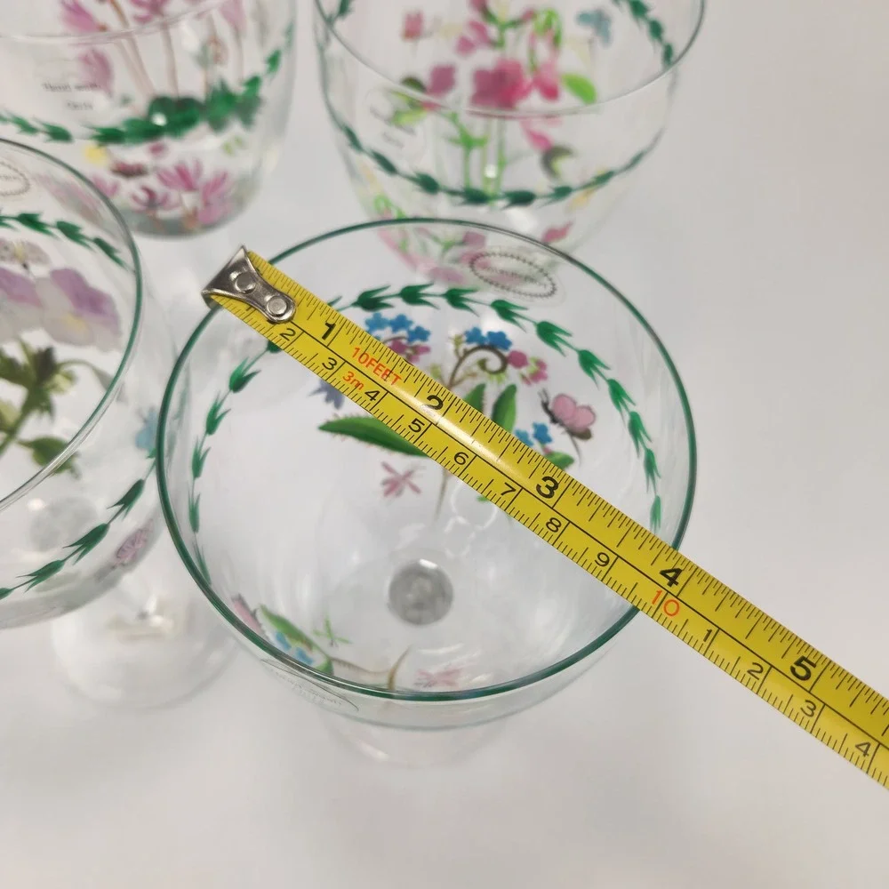 Portmeirion Botanic Garden Hand Painted 18 oz Goblets Set of 4 New in Box